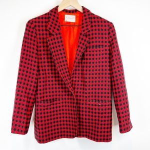 Pendleton Vintage Red and Black Blazer